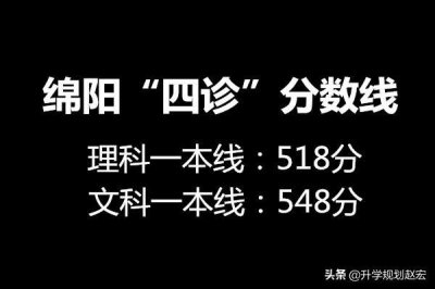 ​20届绵阳4诊一本线理科518分，文科548分，成都3诊6月8、9日开考