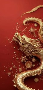 ​国味真龙壁纸：龙年送福，吉昌鸿运翱翔天际