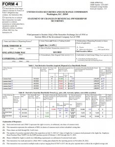 ​库克抛售 4100 万美元苹果股票，为两年多来最大规模抛售
