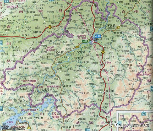 安徽省地图各县分布图（安徽省各市县地图）(94)