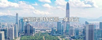 ​深圳经济特区哪一年成立